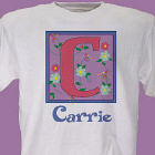Floral Initial Personalized T-shirt